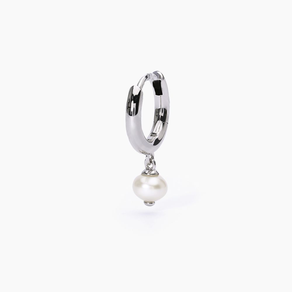 Mabina Cerchio Argento Rodiato Perla Bianca