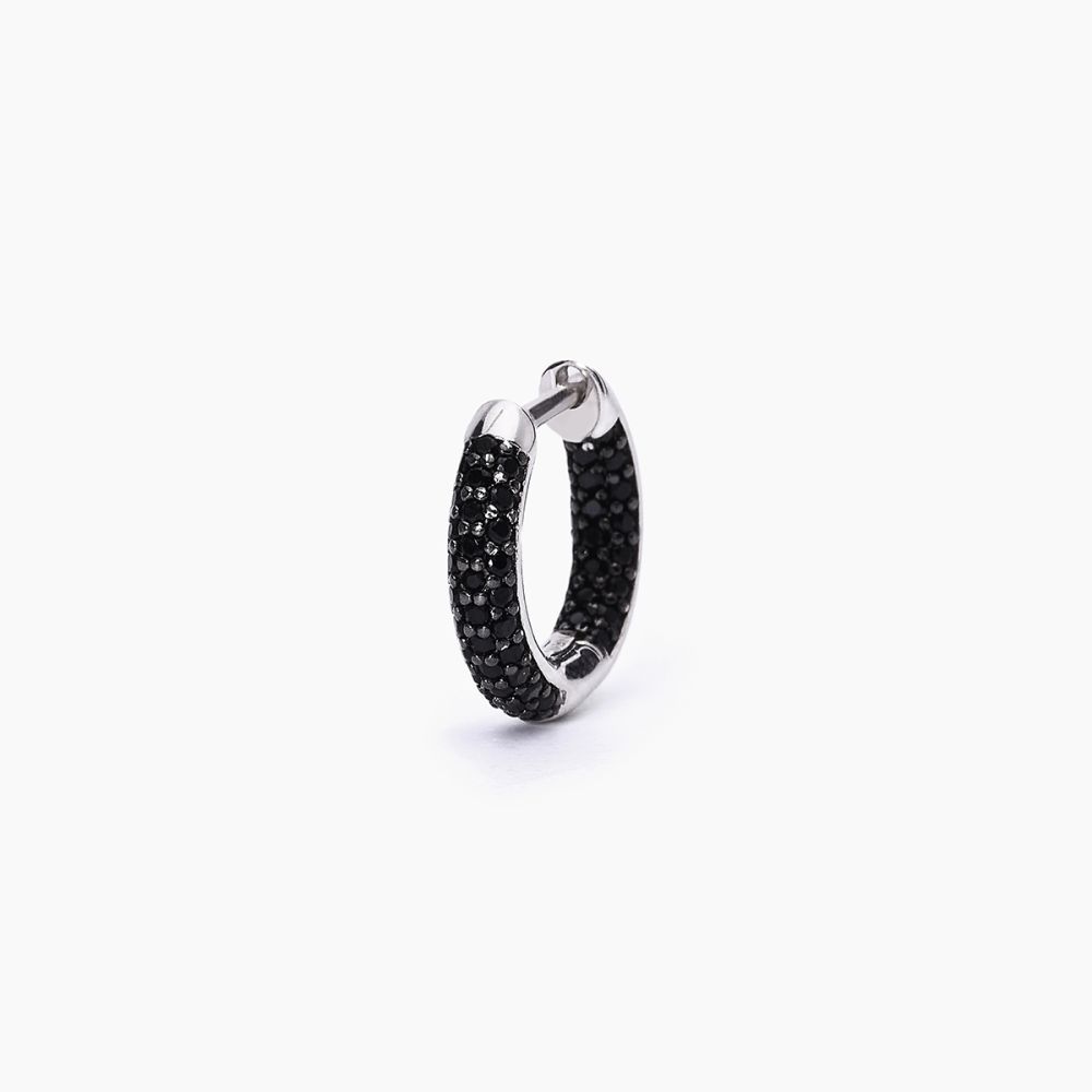 Mabina Cerchio Argento Rodiato Zirconi Neri