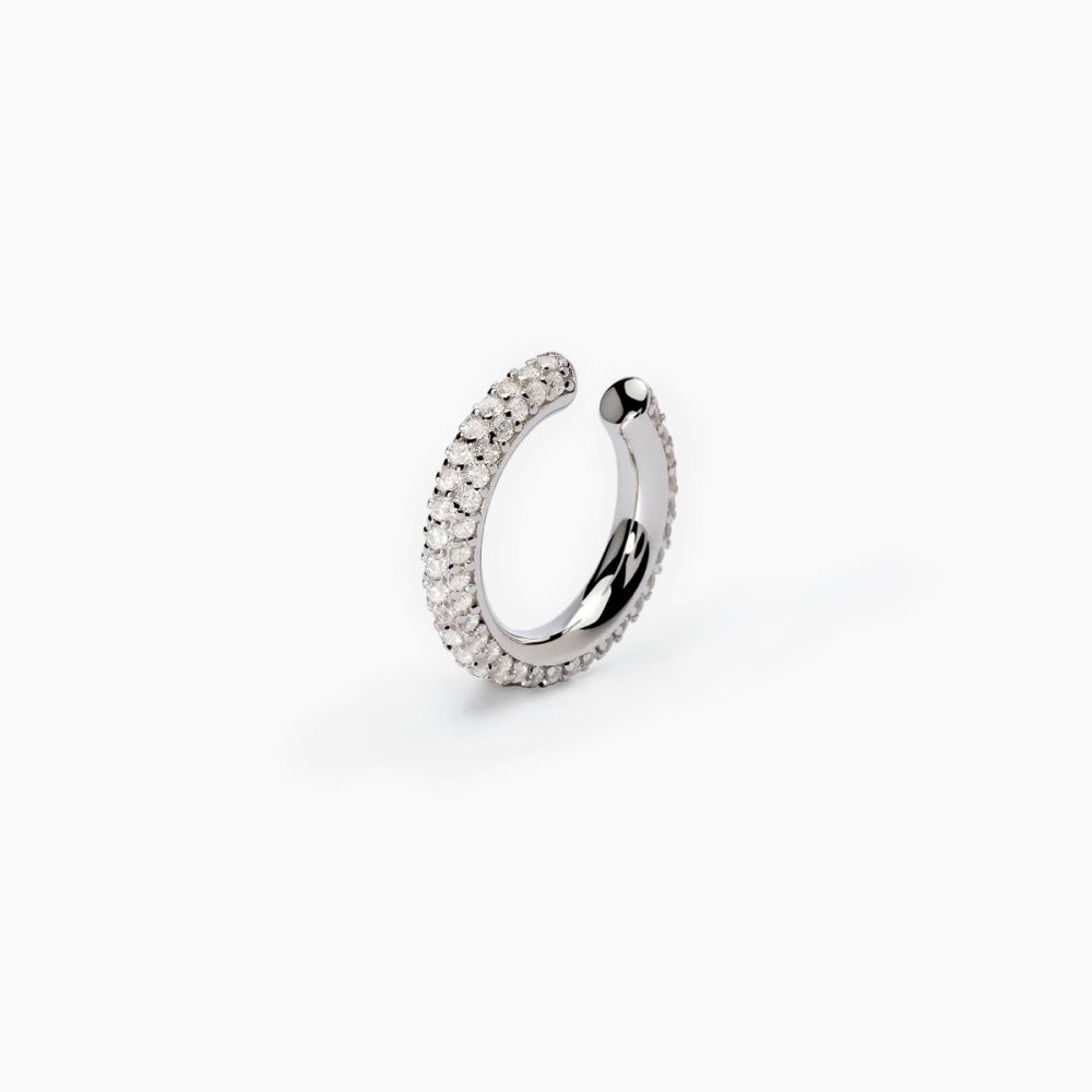 Mabina Ear Cuff Argento con Zirconi Bianchi