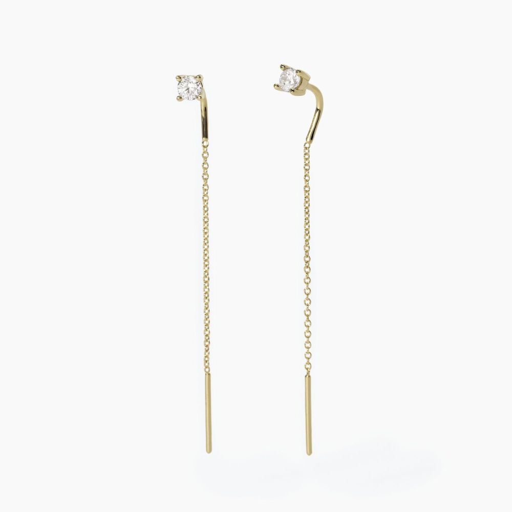 Mabina Orecchini Pendenti Argento Gold Punto Luce