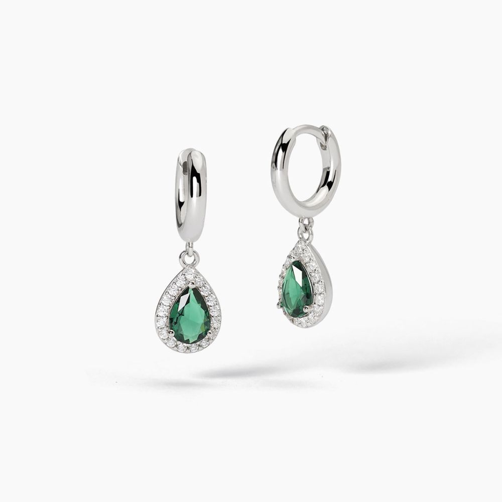 Mabina Cerchio Argento con Smeraldo e Zirconi
