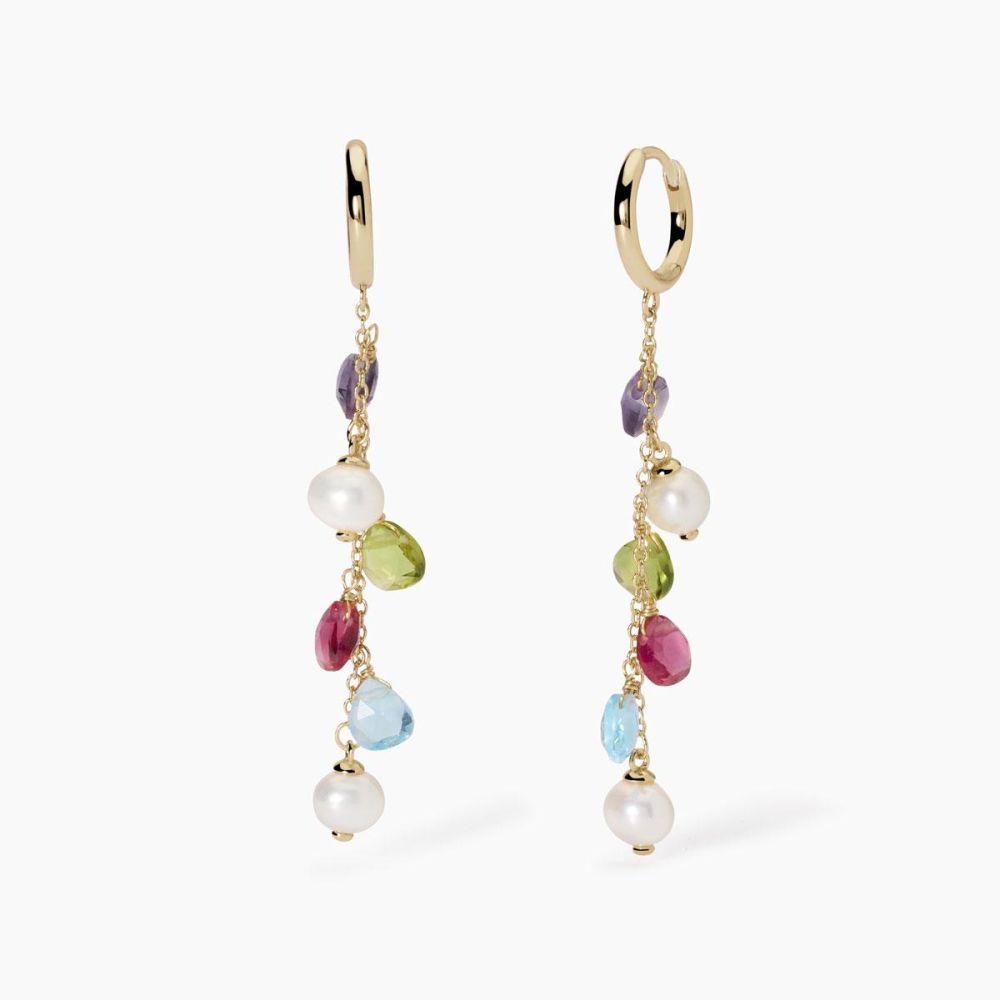 Mabina Orecchini Argento Gold Glass e Perle