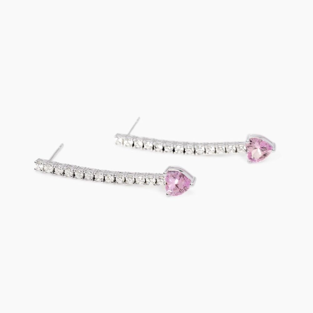 Mabina Orecchini Argento con Zirconi e Cuore Rosa