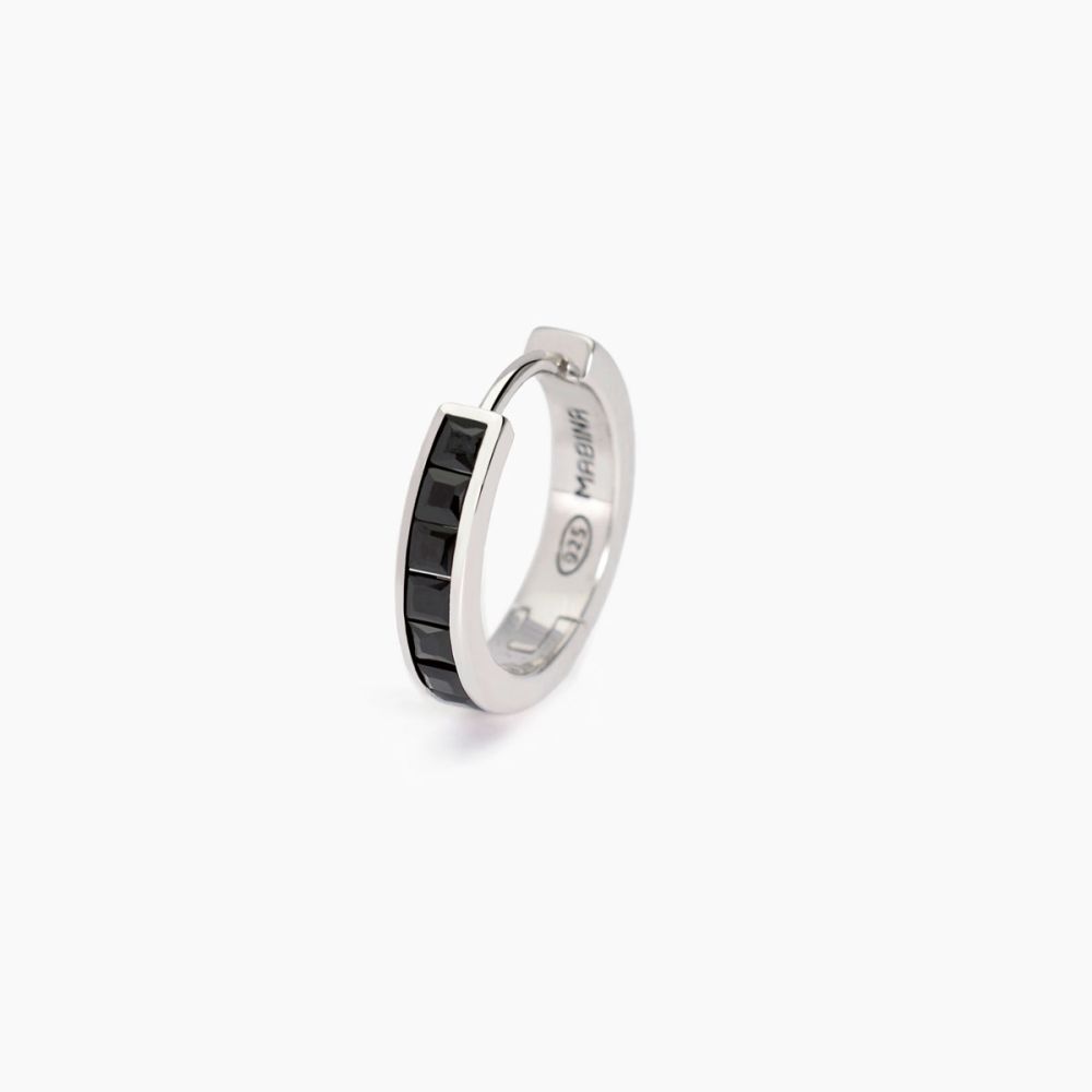 Mabina Mono Orecchini Argento Zirconi Neri Monomania