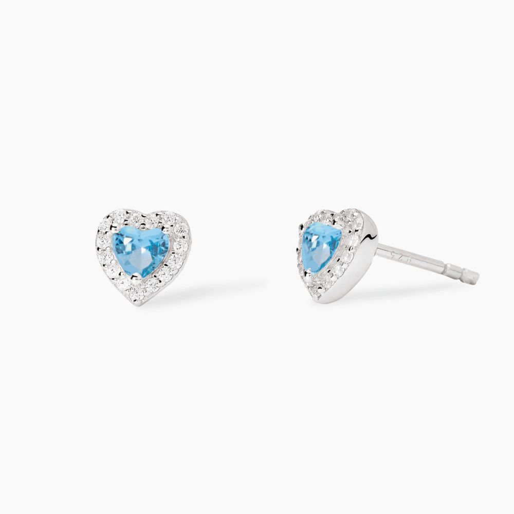 Mabina Orecchini Argento Cuore Acquamarina Love Affair