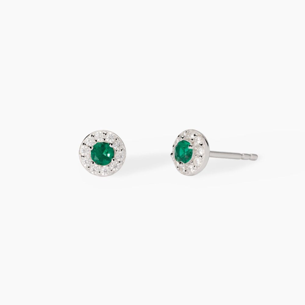 Mabina Orecchini Argento Smeraldo Milanesienne