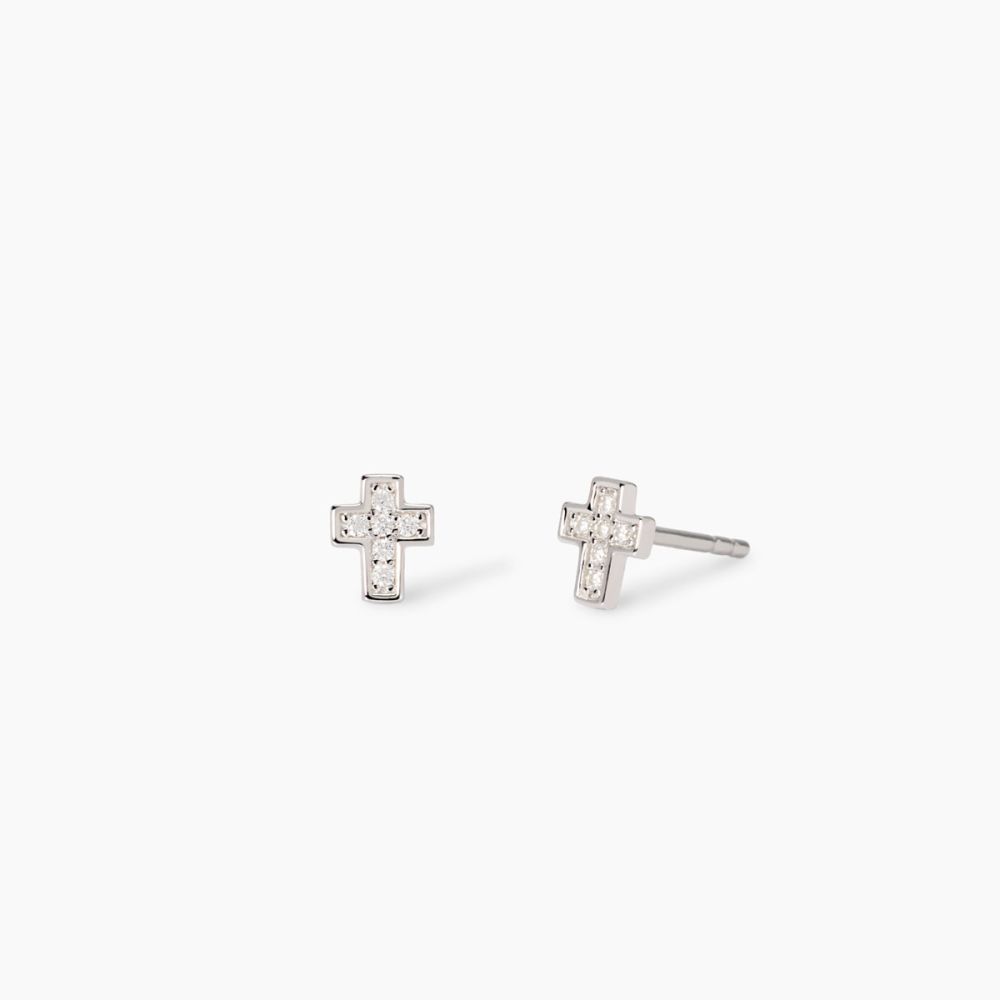 Mabina Orecchini Argento Croce Zirconata Little Joy