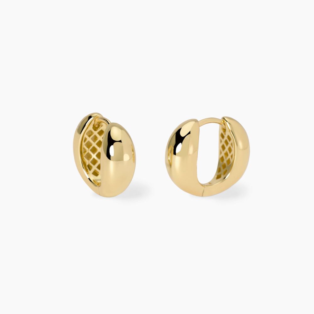 Mabina Cerchi Argento Dorato Goccia Allungata Giada