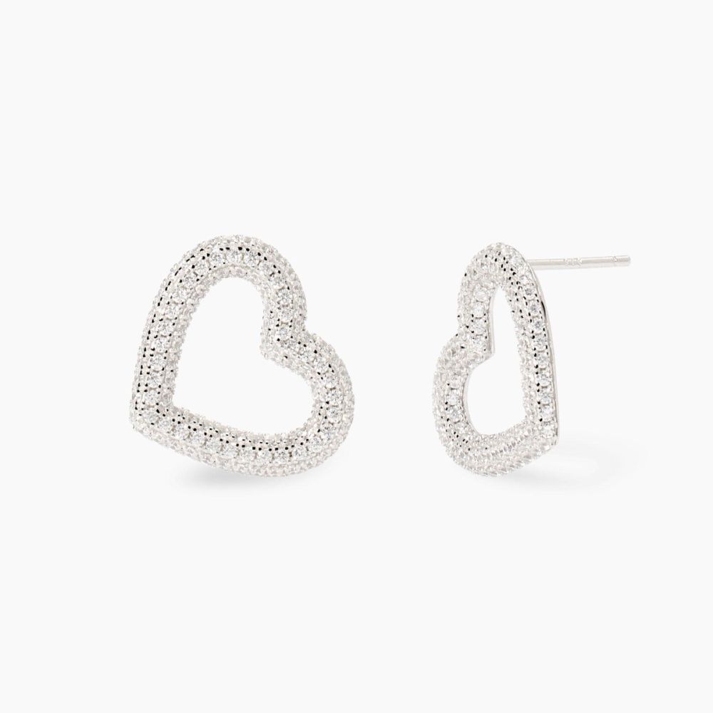 Mabina Orecchini Argento Cuore Con Zirconi