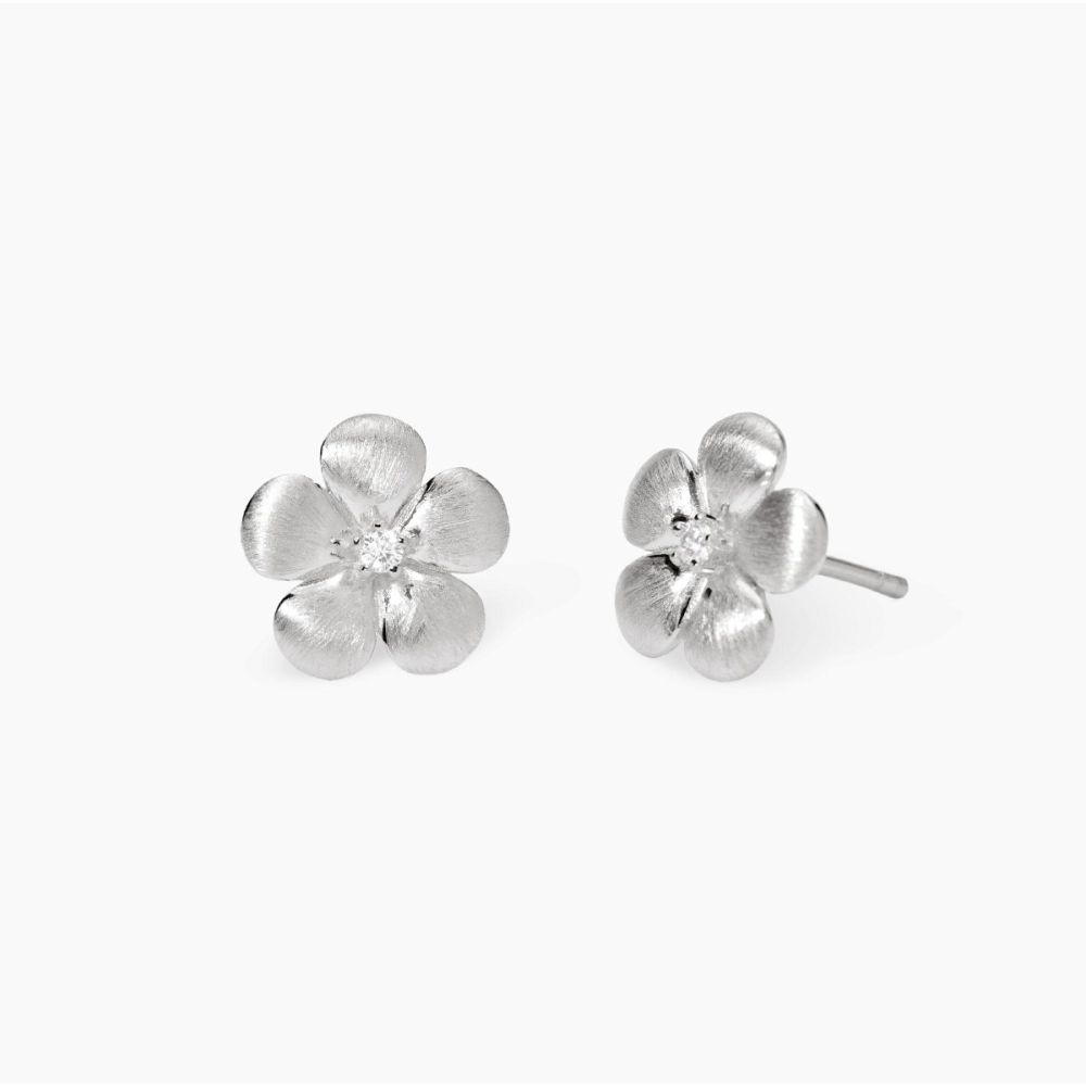 Mabina Orecchini Fiore Argento Bulinato e Zircone