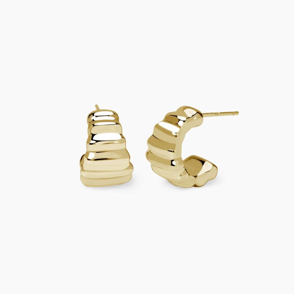 Mabina Orecchini Argento Gold Effetto Onde