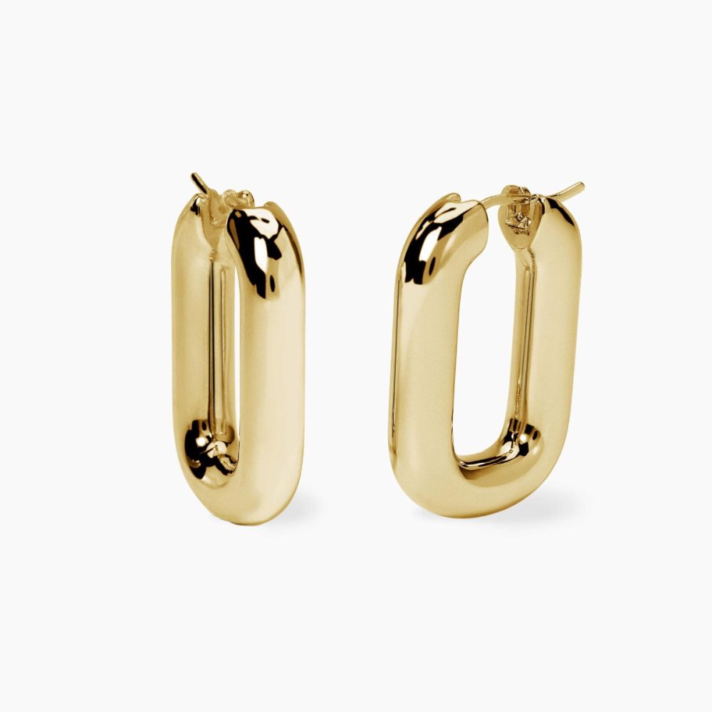 Mabina Orecchini Ovali Argento Gold