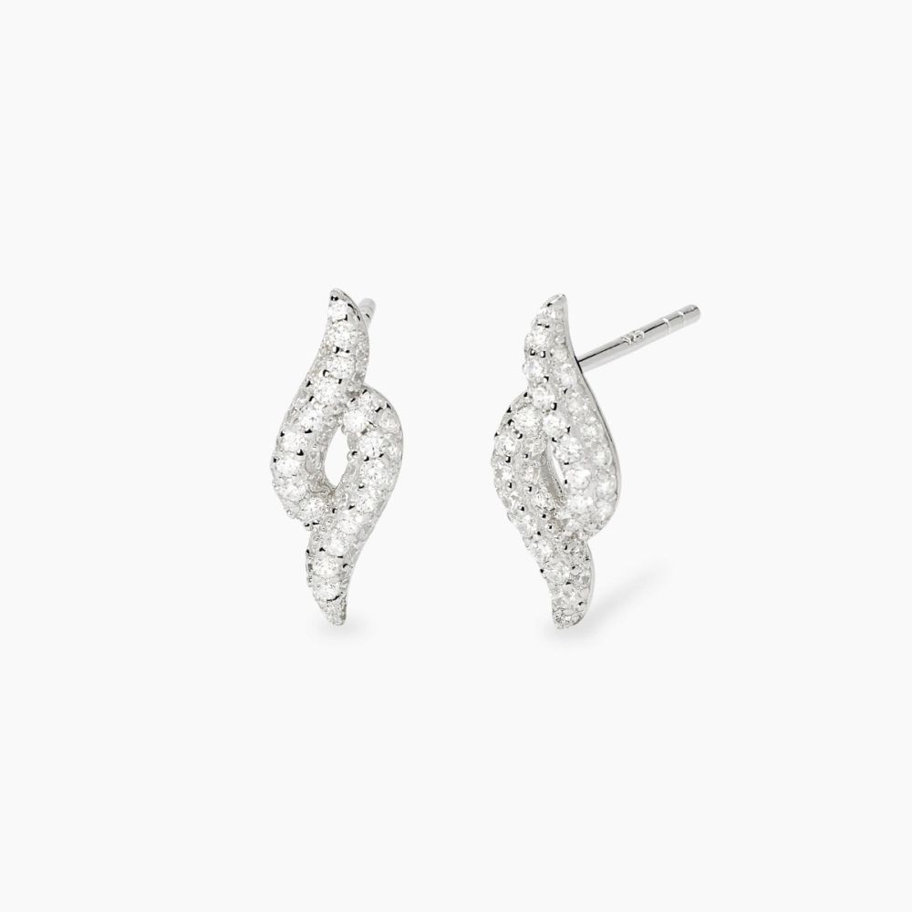 Mabina Orecchini Argento con Pavè di Zirconi