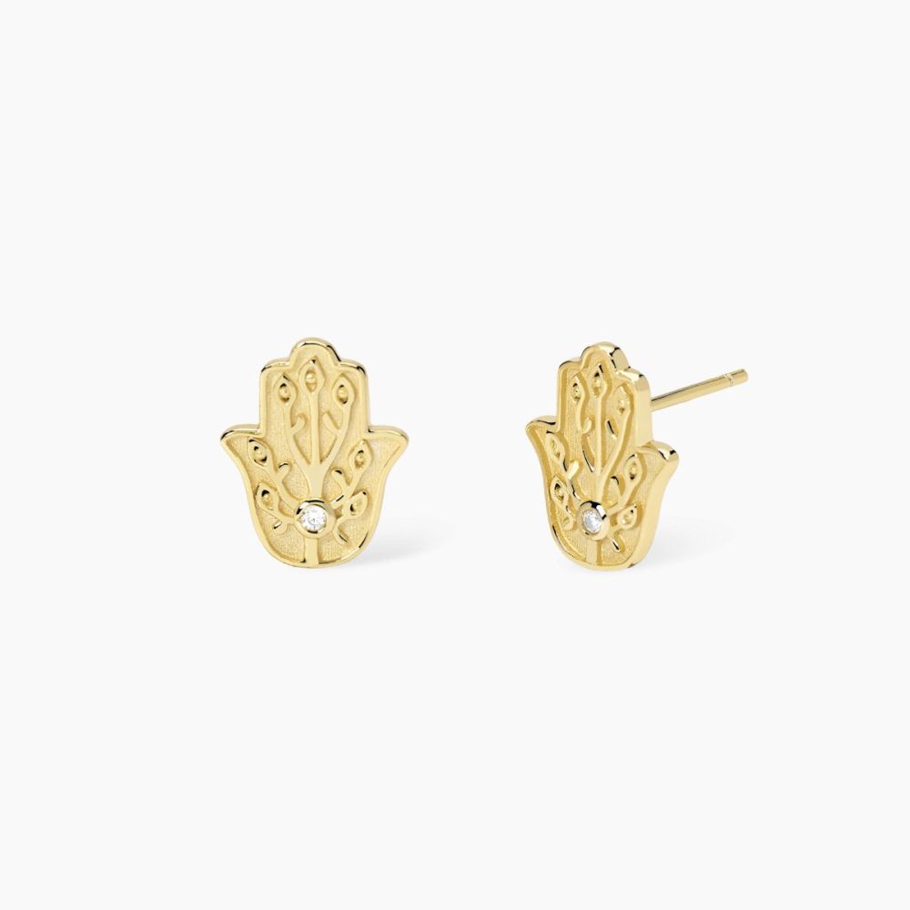 Mabina Orecchini Argento Gold Mano di Fatima