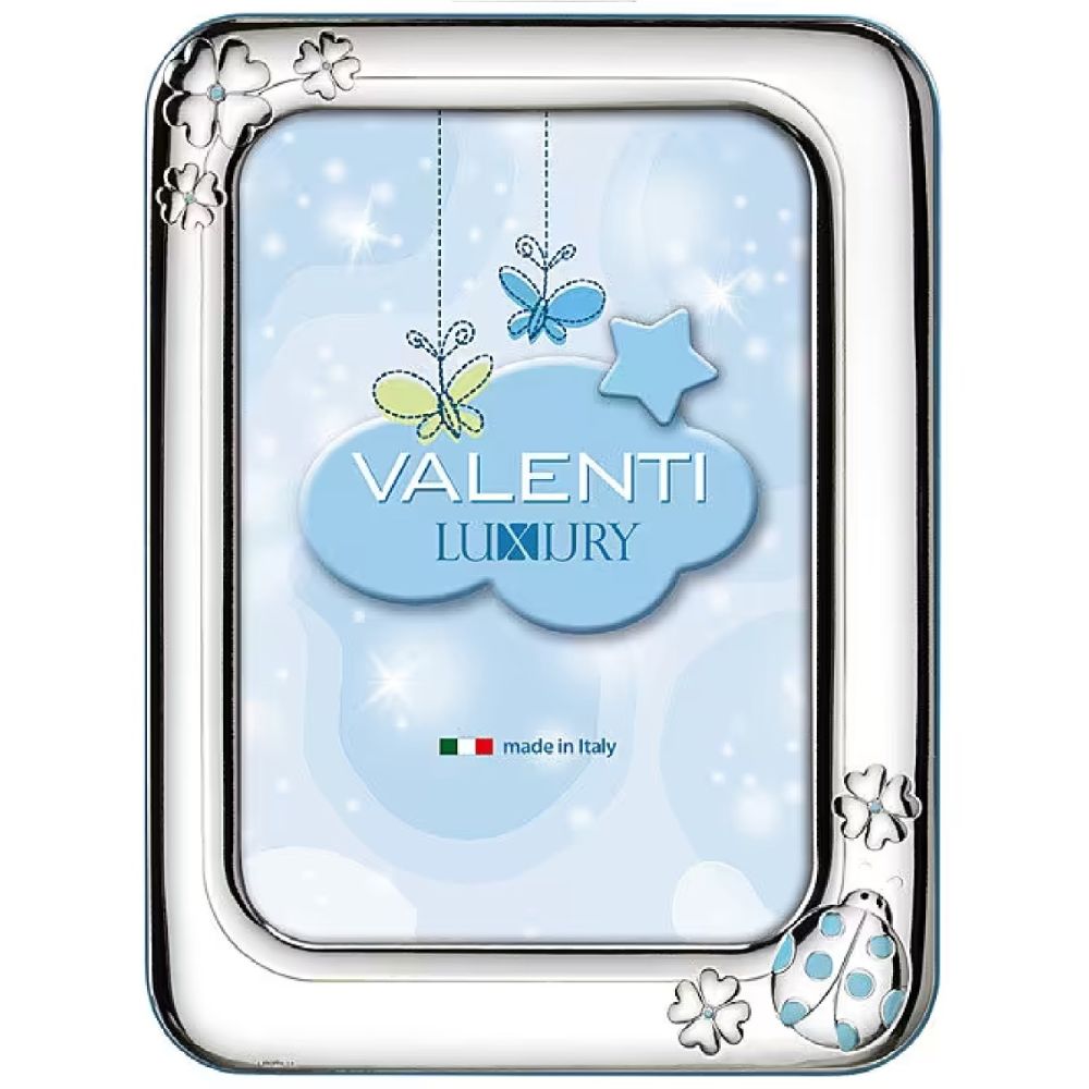 Valenti Cornice Bimbo Laminato Argento e Legno 09X13
