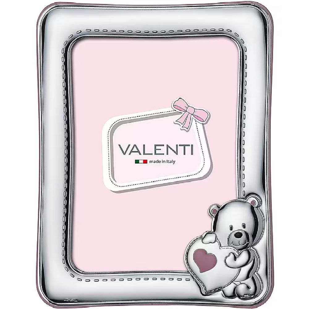 Valenti Cornice Bimba Laminato Argento e Legno 09X13