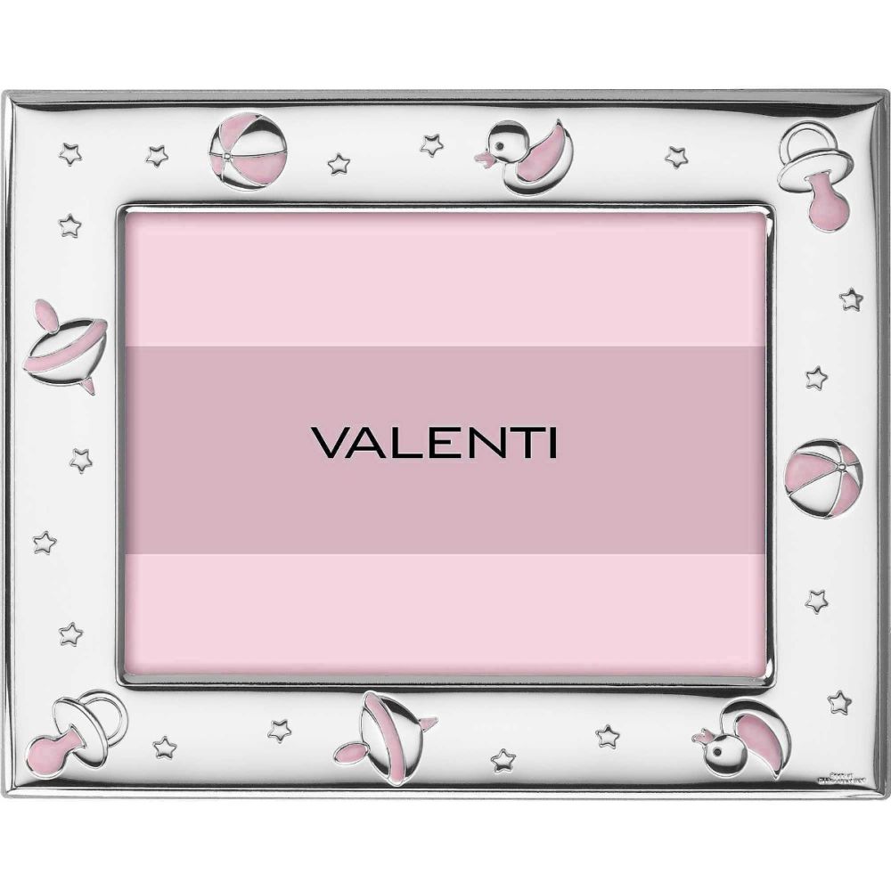 Valenti Cornice Bimba Laminato Argento e Legno 09X13