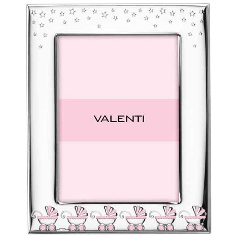 Valenti Cornice Bimba Laminato Argento e Legno 09X13