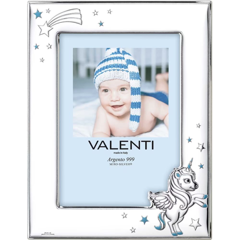 Valenti Cornice Bimbo Laminato Argento e Legno 09X13