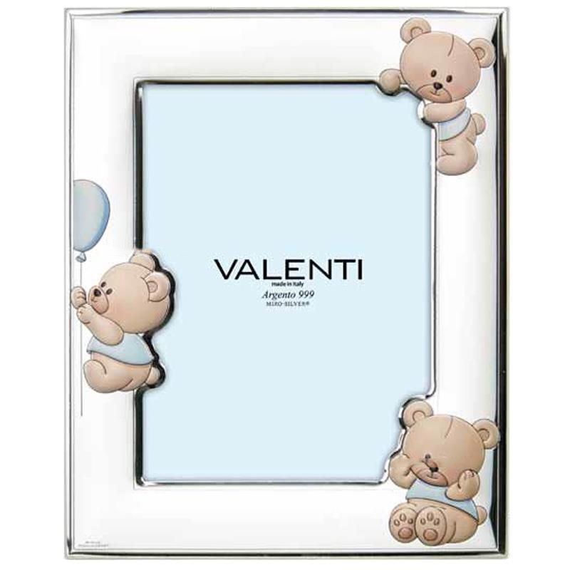 Valenti Cornice Orsetti Laminato Argento e Legno 09X13