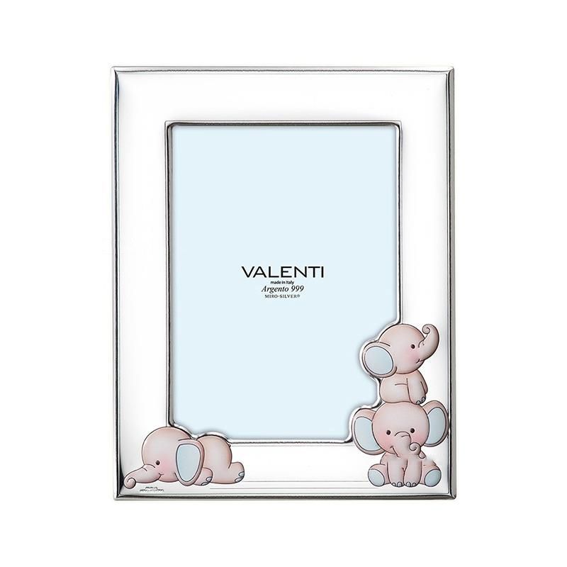 Valenti Cornice Elefantini Laminato Argento e Legno 09X13