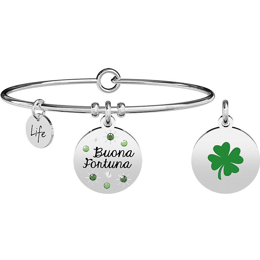 Kidult Bracciale Donna Acciaio Quadrifoglio Nature