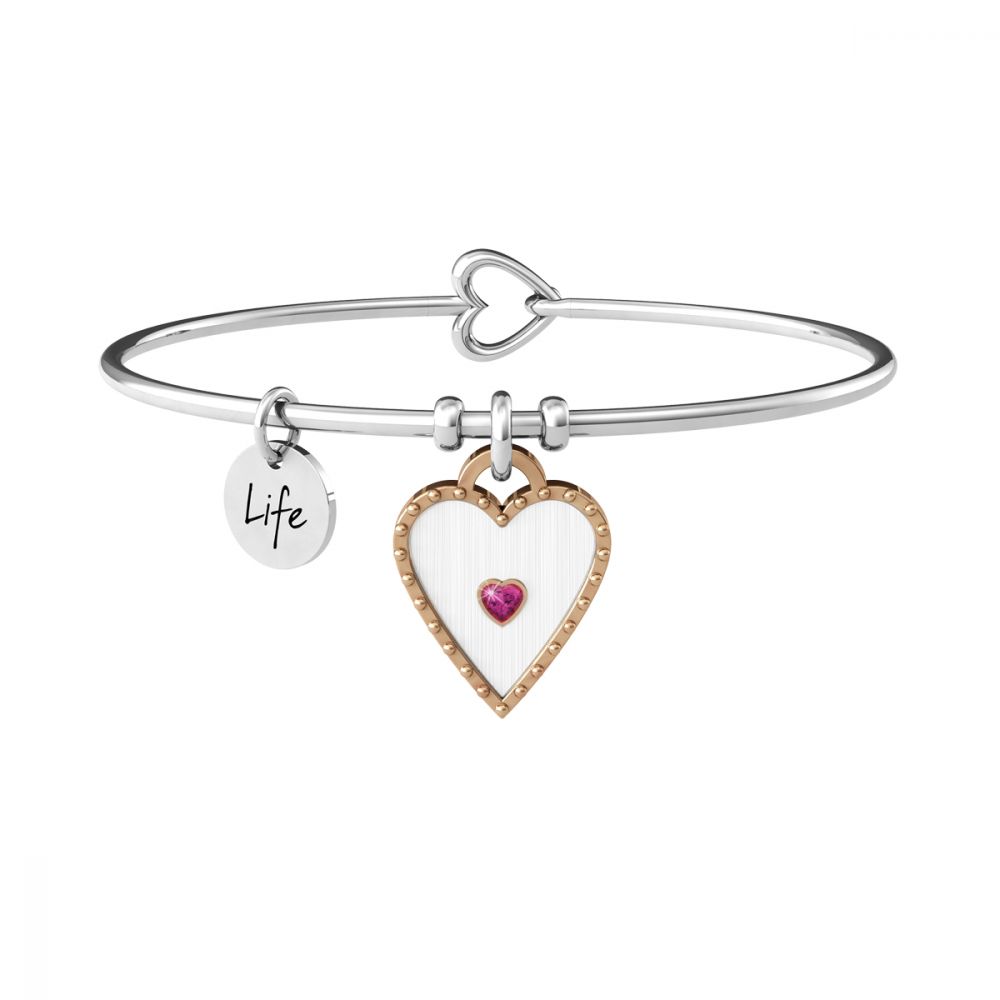 Kidult Bracciale Donna Acciaio Cuore Bordo Rosè Love