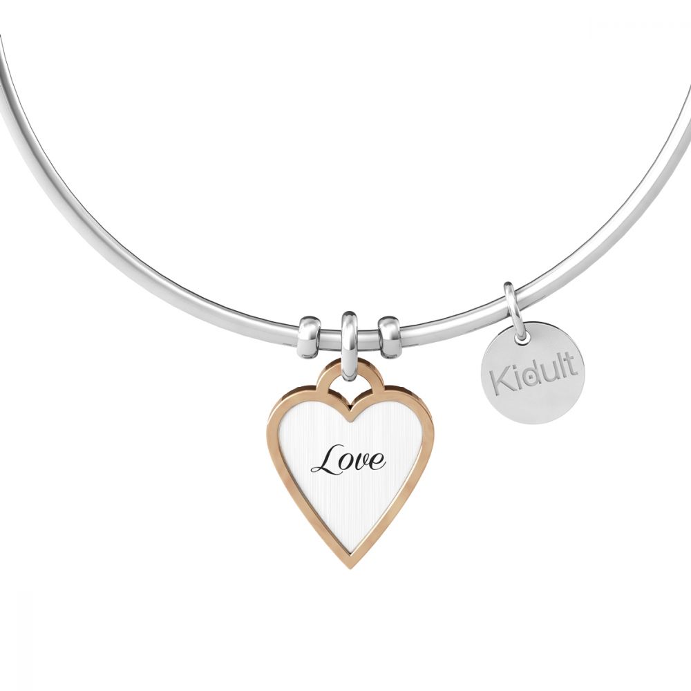 Kidult Bracciale Donna Acciaio Cuore Bordo Rosè Love