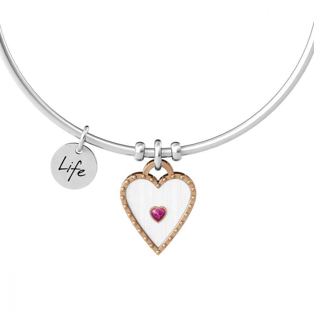 Kidult Bracciale Donna Acciaio Cuore Bordo Rosè Love