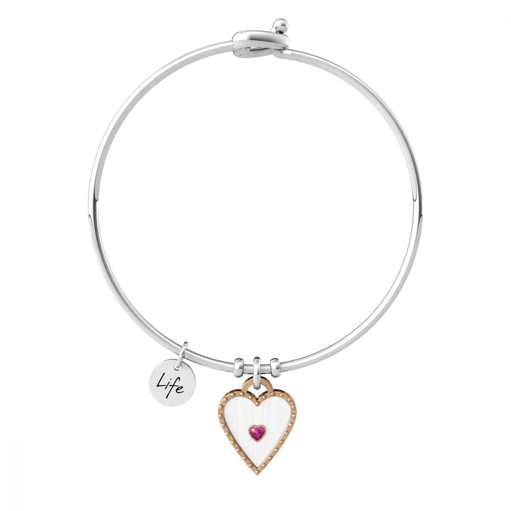 Kidult Bracciale Donna Acciaio Cuore Bordo Rosè Love