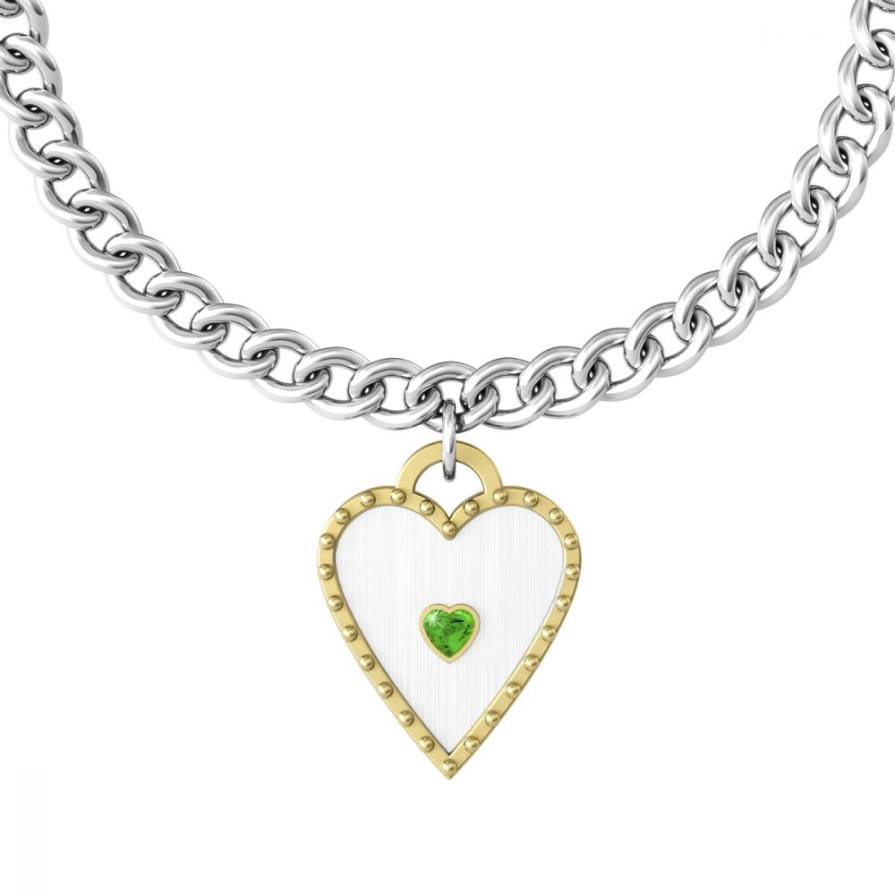 Kidult Bracciale Donna Acciaio Cuore Bordo Gold Love