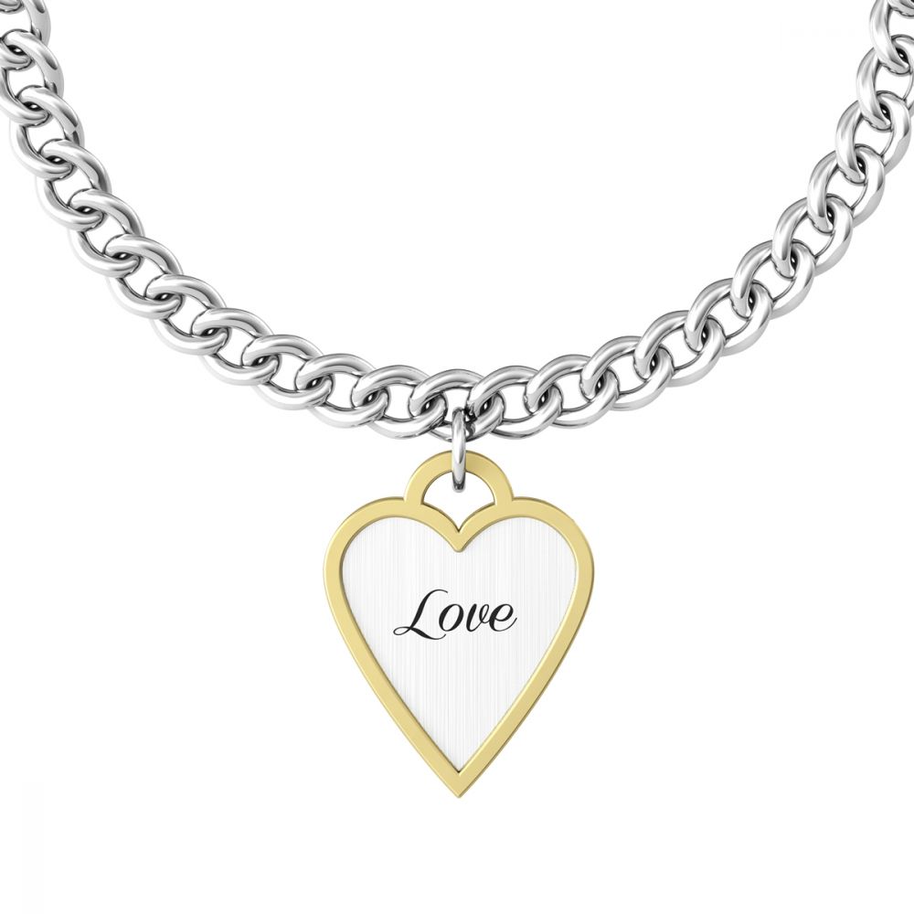 Kidult Bracciale Donna Acciaio Cuore Bordo Gold Love