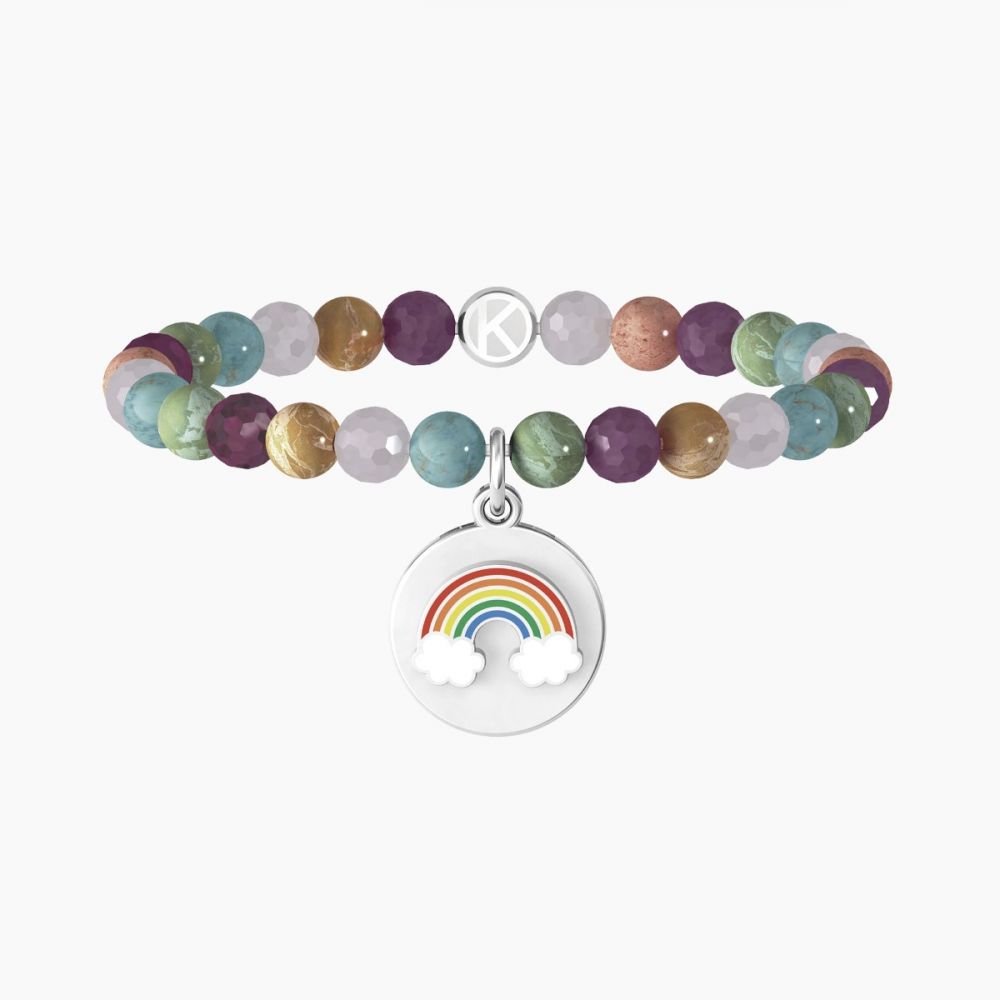 Kidult Bracciale Acciaio e Pietre Multicolor Symbols