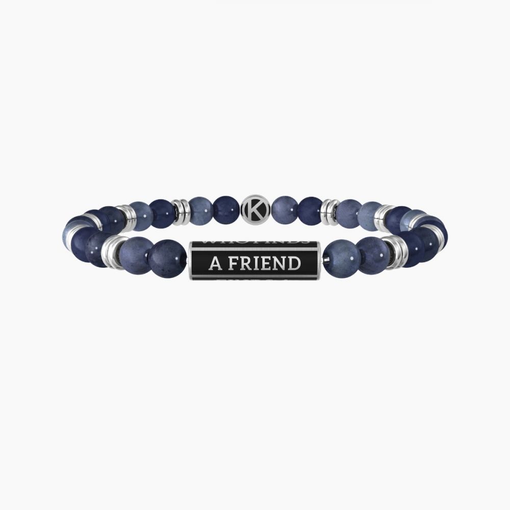 Kidult Bracciale Acciaio e Pietre Blu Love