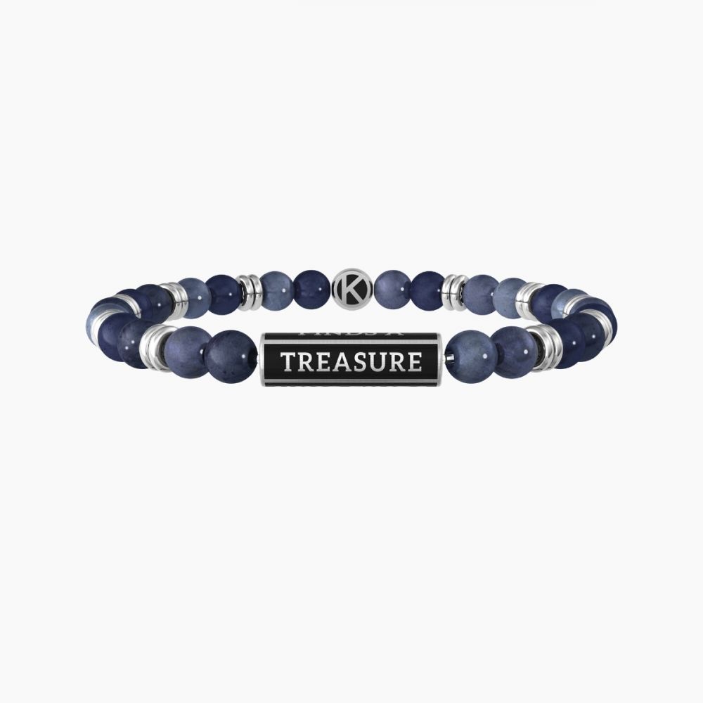 Kidult Bracciale Acciaio e Pietre Blu Love