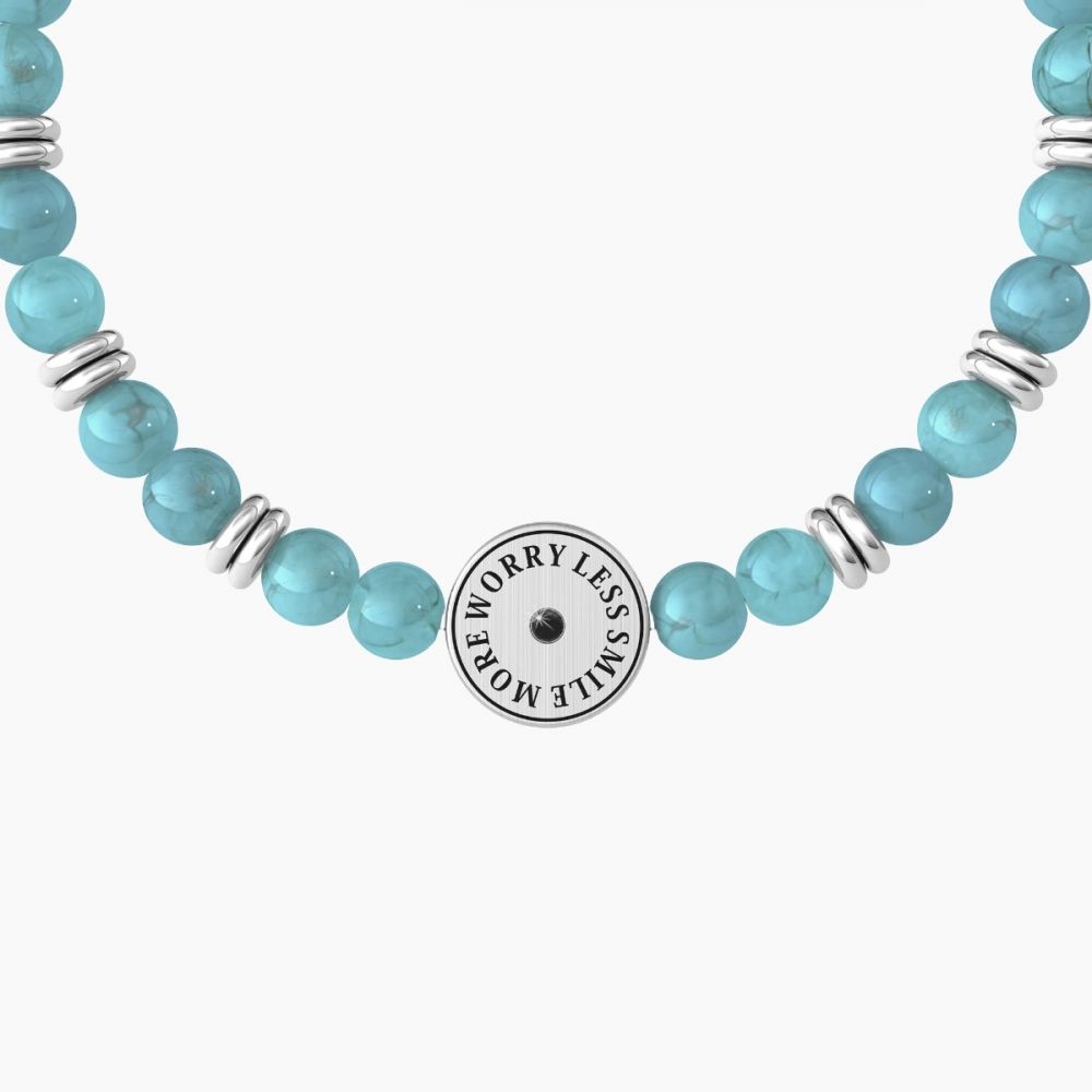 Kidult Bracciale Acciaio e Turchese Symbols