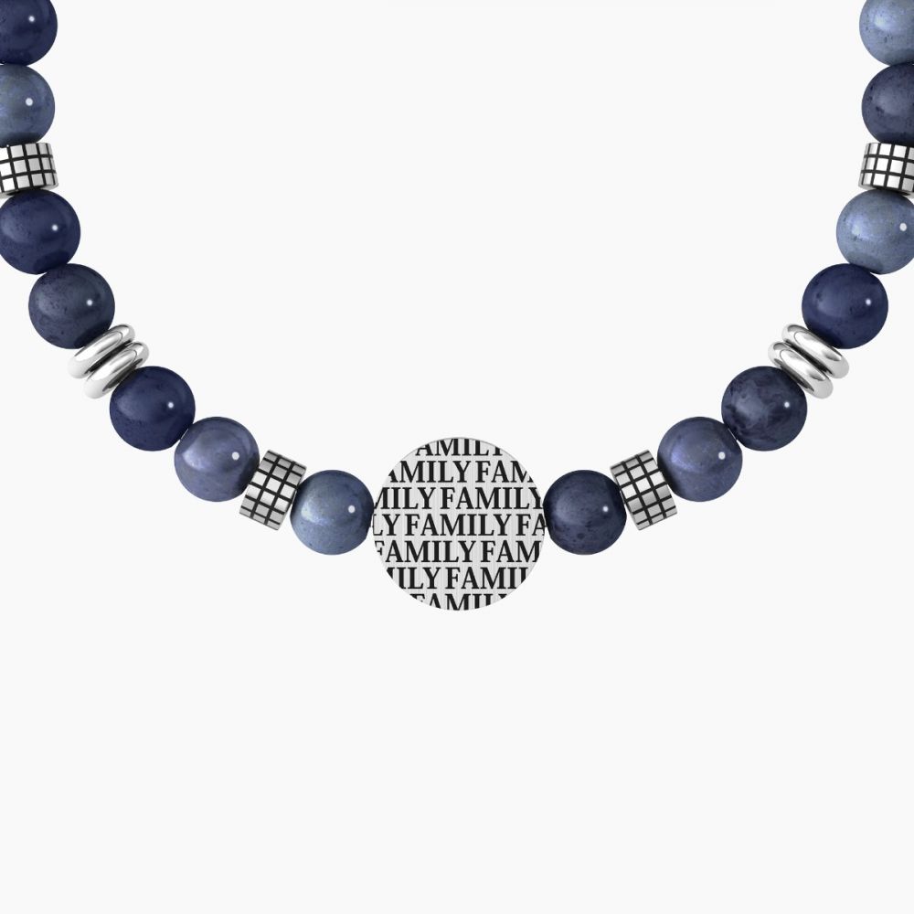 Kidult Bracciale Acciaio e Pietre Blu Family