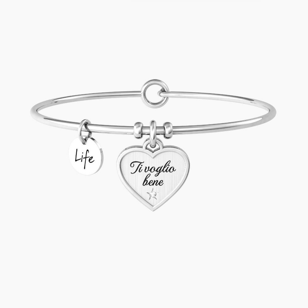 KIdult Bracciale Donna Acciaio Cuore Ti Voglio Bene Love