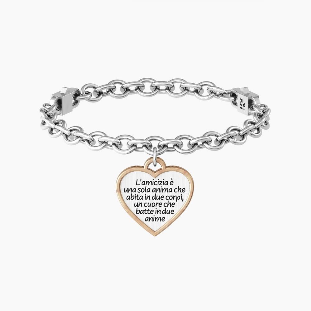 Kidult Bracciale Catena Acciaio Cuore Friends Love