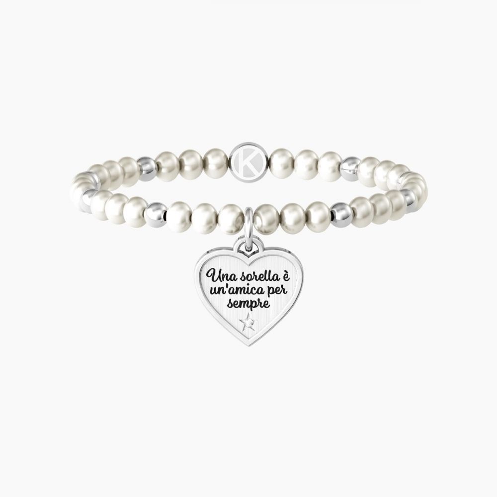 Kidult Bracciale Elastico Donna Cuore Sorella Family