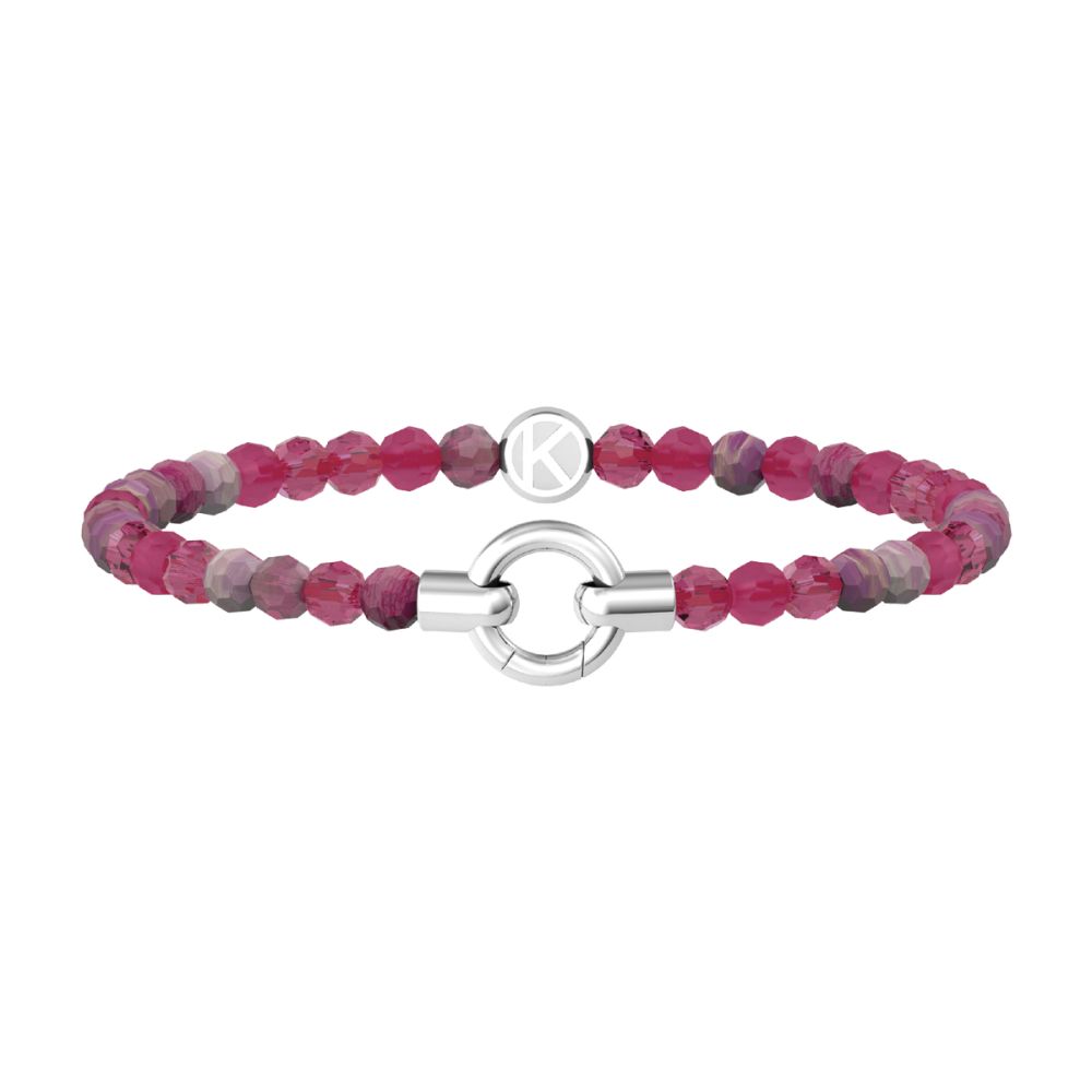 Kidult Bracciale Acciaio e Agata Fucsia Per Ciondoli By You