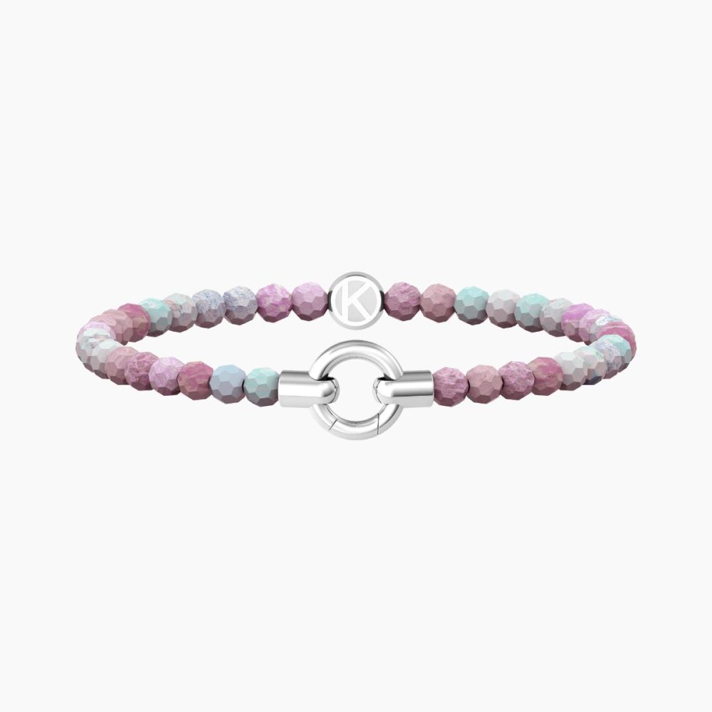 Kidult Bracciale Acciaio e Agata Rosa Per Ciondoli By You