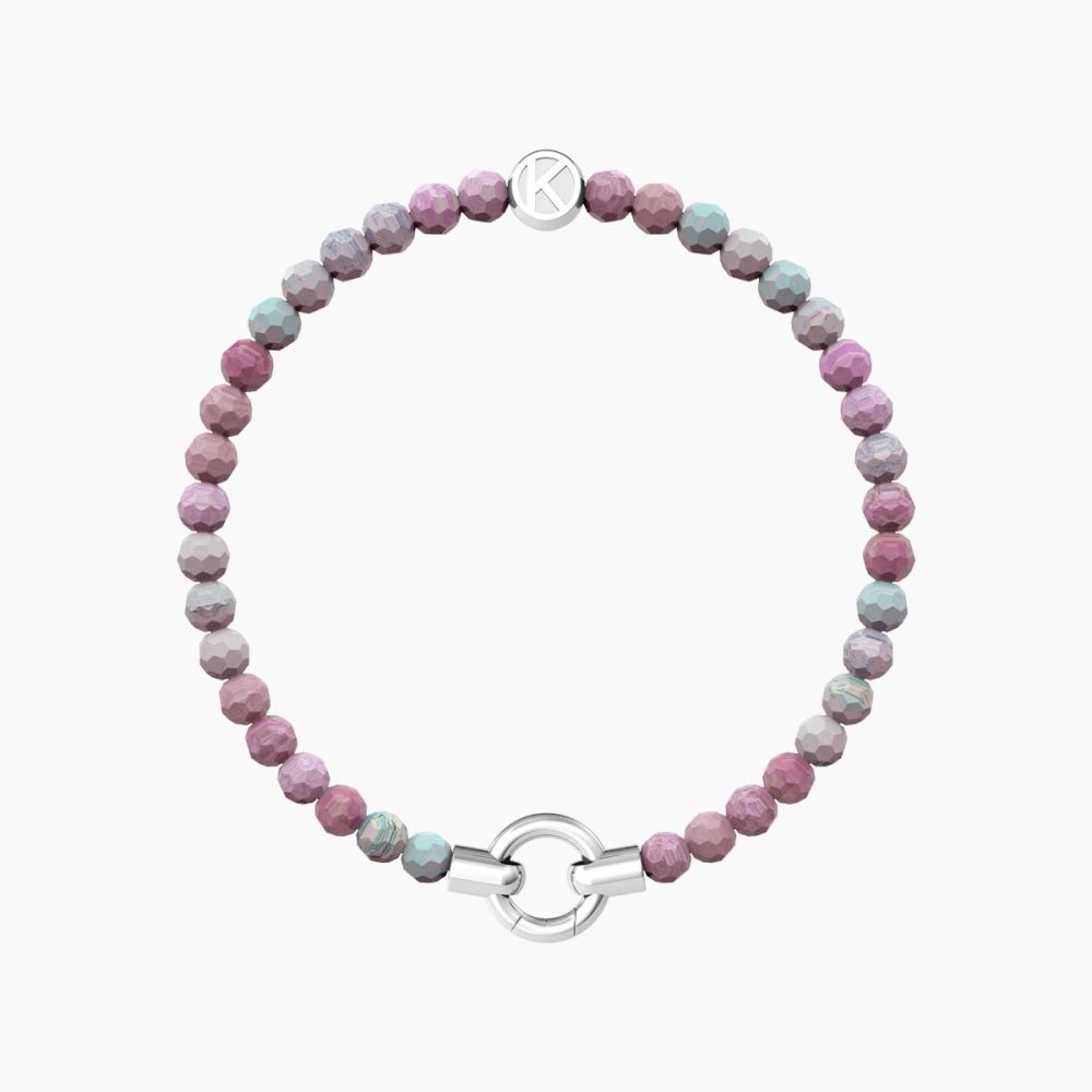 Kidult Bracciale Acciaio e Agata Rosa Per Ciondoli By You