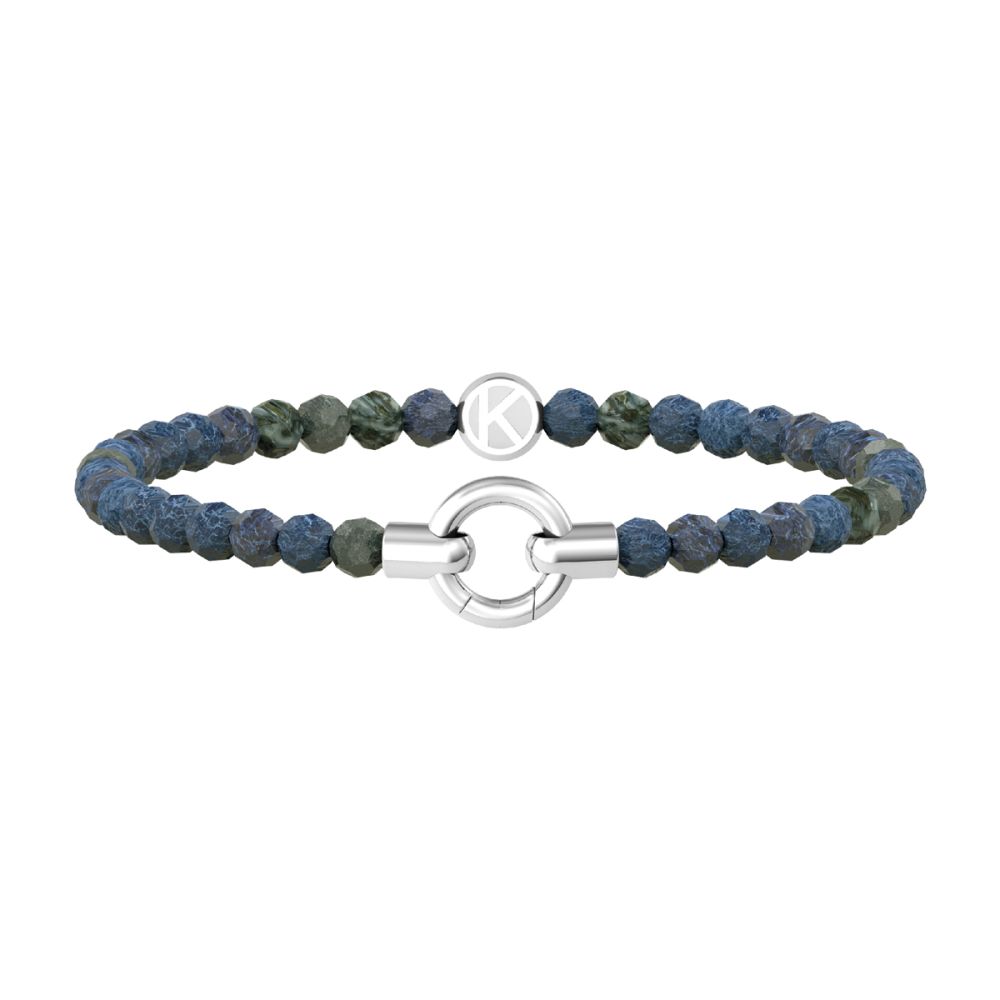 Kidult Bracciale Acciaio e Agata Azzurra Per Ciondoli By You
