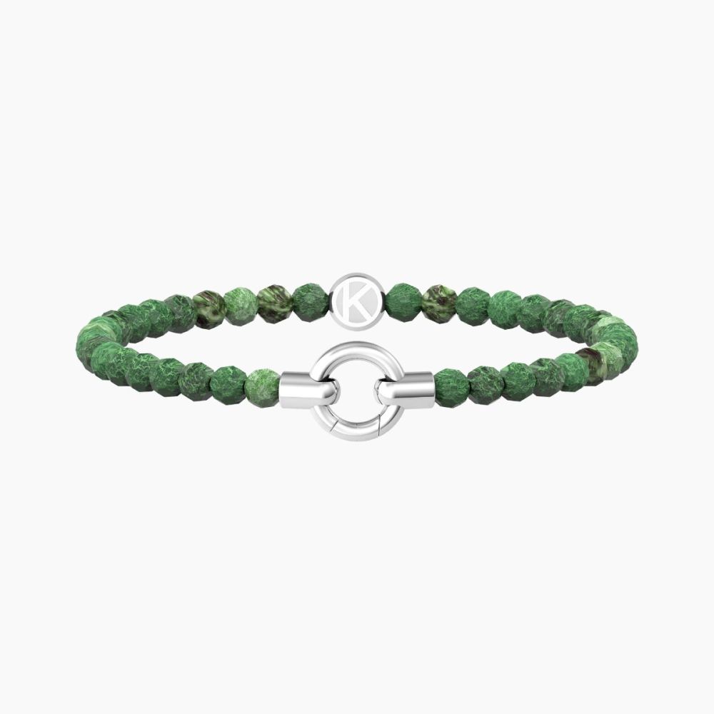 Kidult Bracciale Acciaio e Agata Verde Per Ciondoli By You