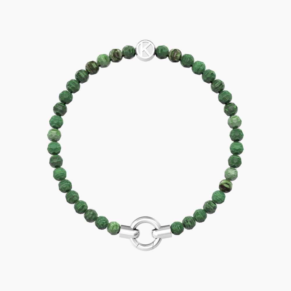 Kidult Bracciale Acciaio e Agata Verde Per Ciondoli By You