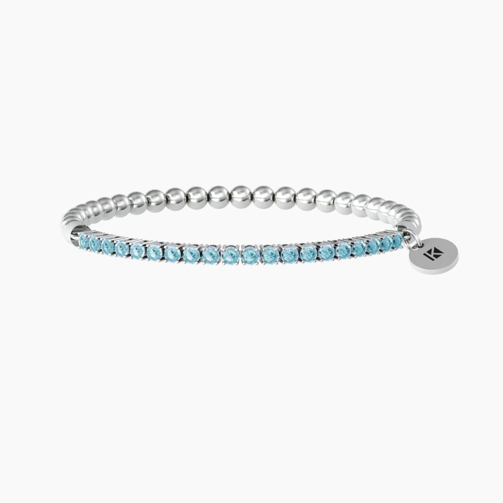 Kidult Bracciale Elastico Sfere e Zirconi Azzurri Energy Stone