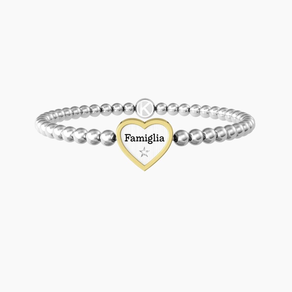 Kidult Bracciale Elastico Sfere Cuore Family