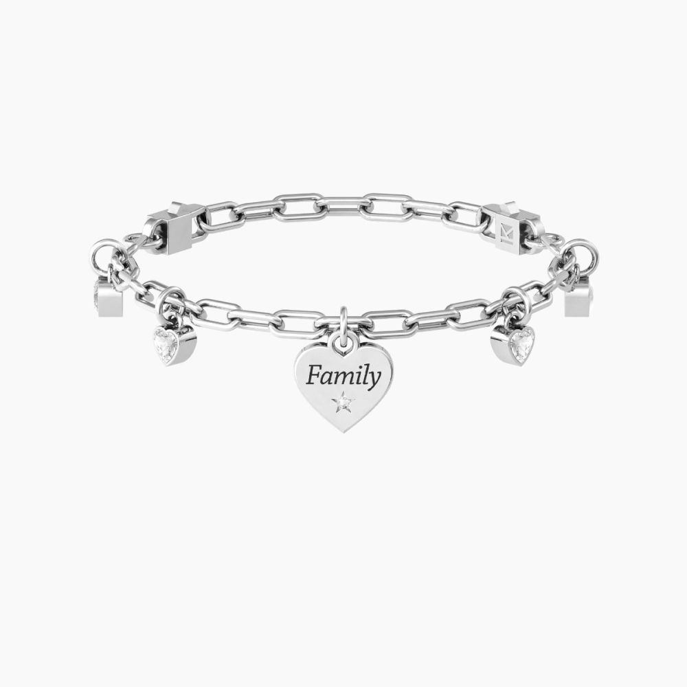 Kidult Bracciale Acciaio Cuore Family