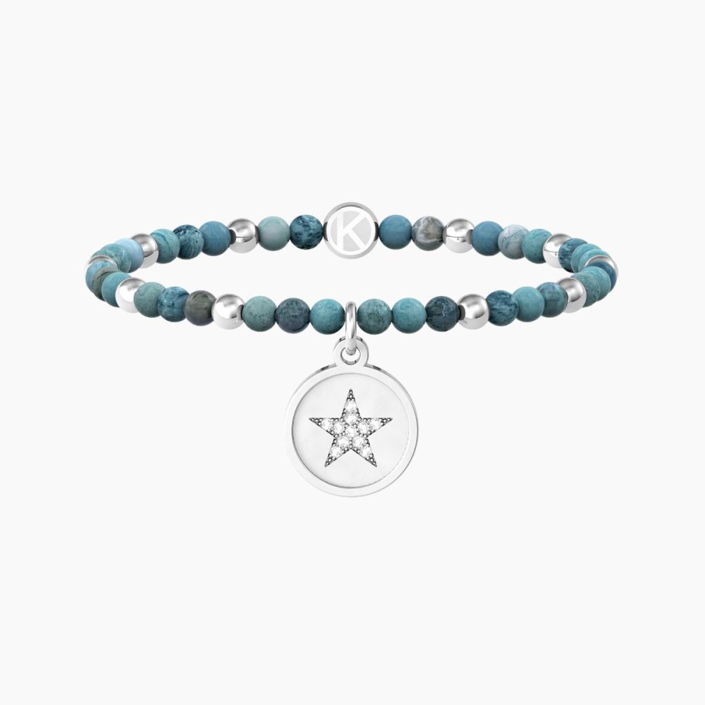 Kidult Bracciale Elastico Agata Azzurra e Stella Philosophy